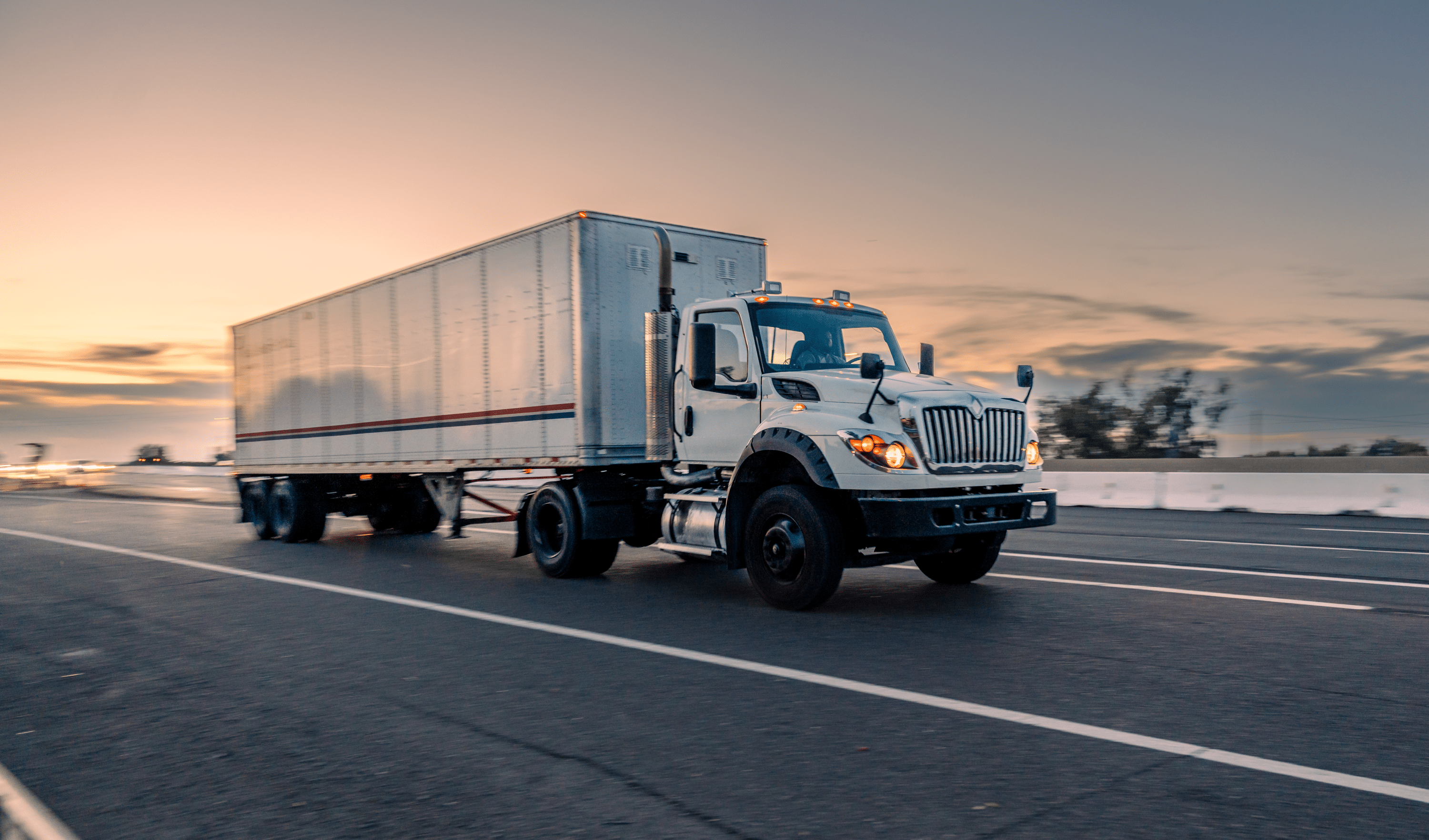 white truck on the road