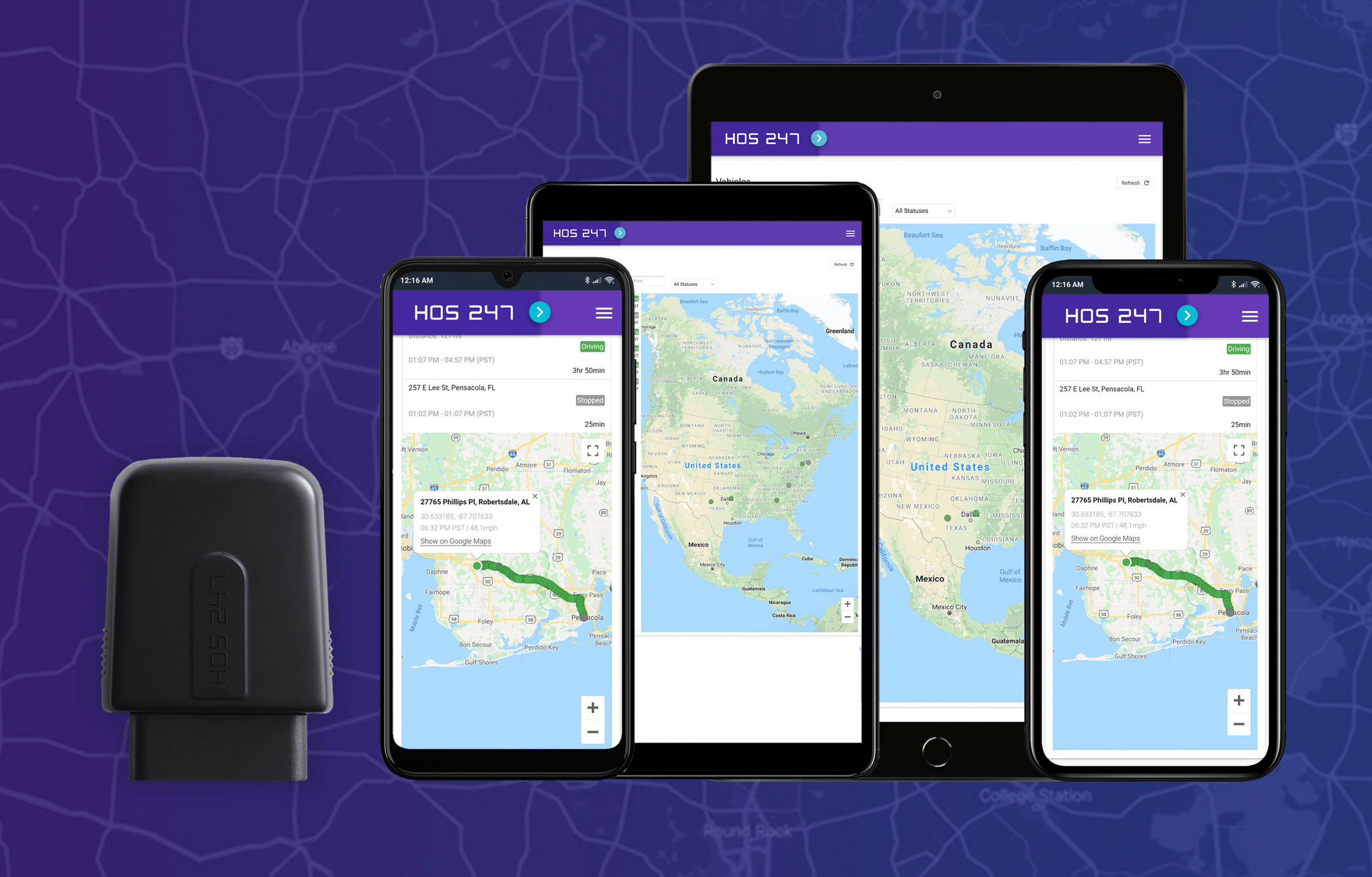 HOS247 GPS fleet tracking app