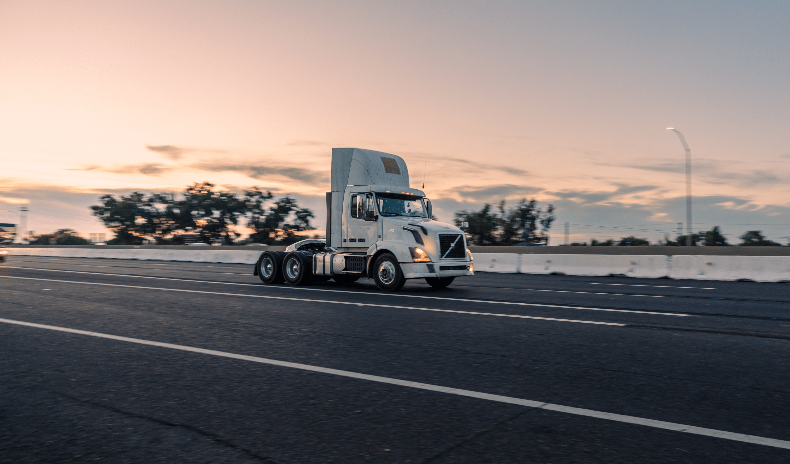 semi truck tractor on the road