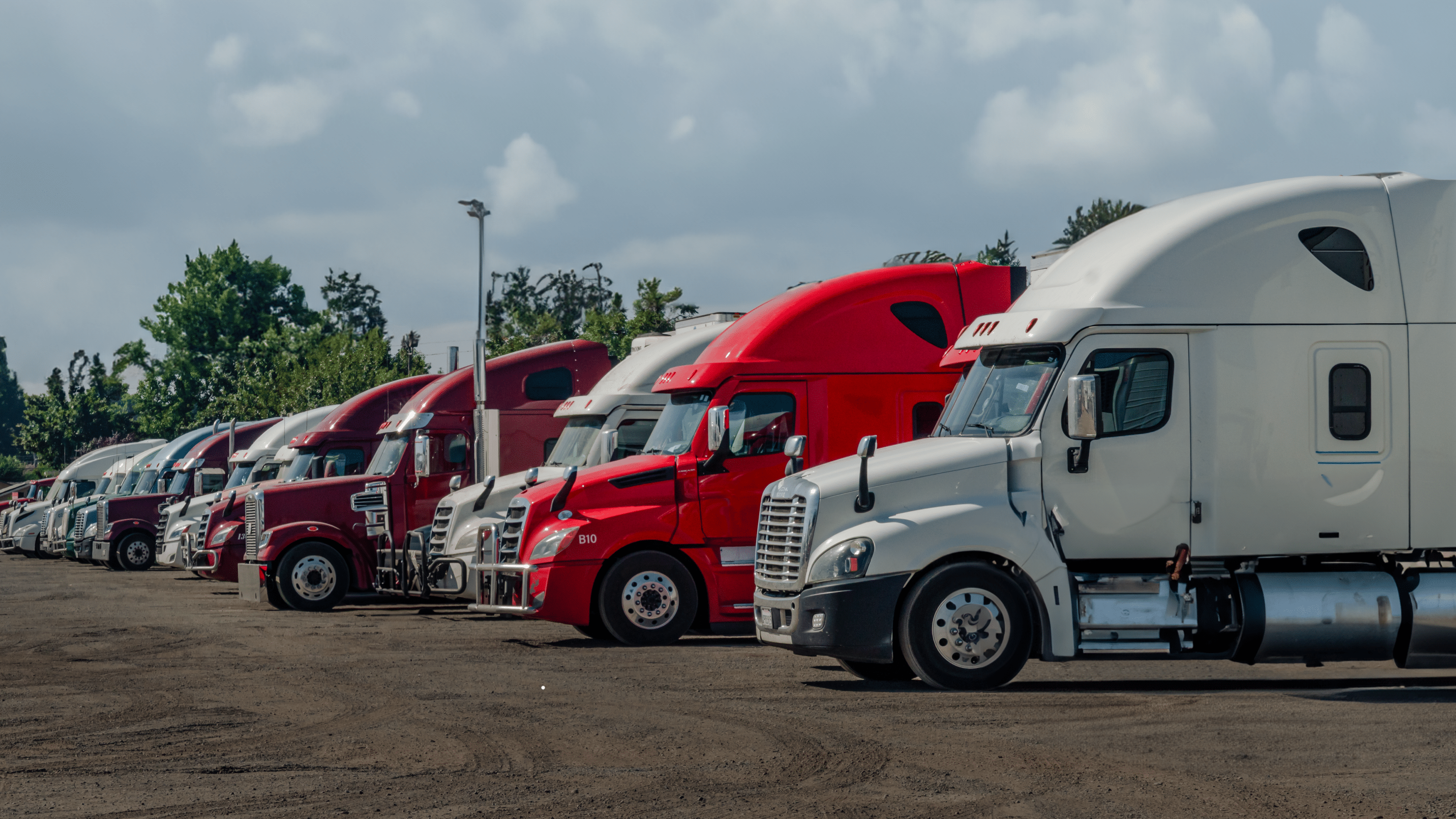truck fleet on the parking lot