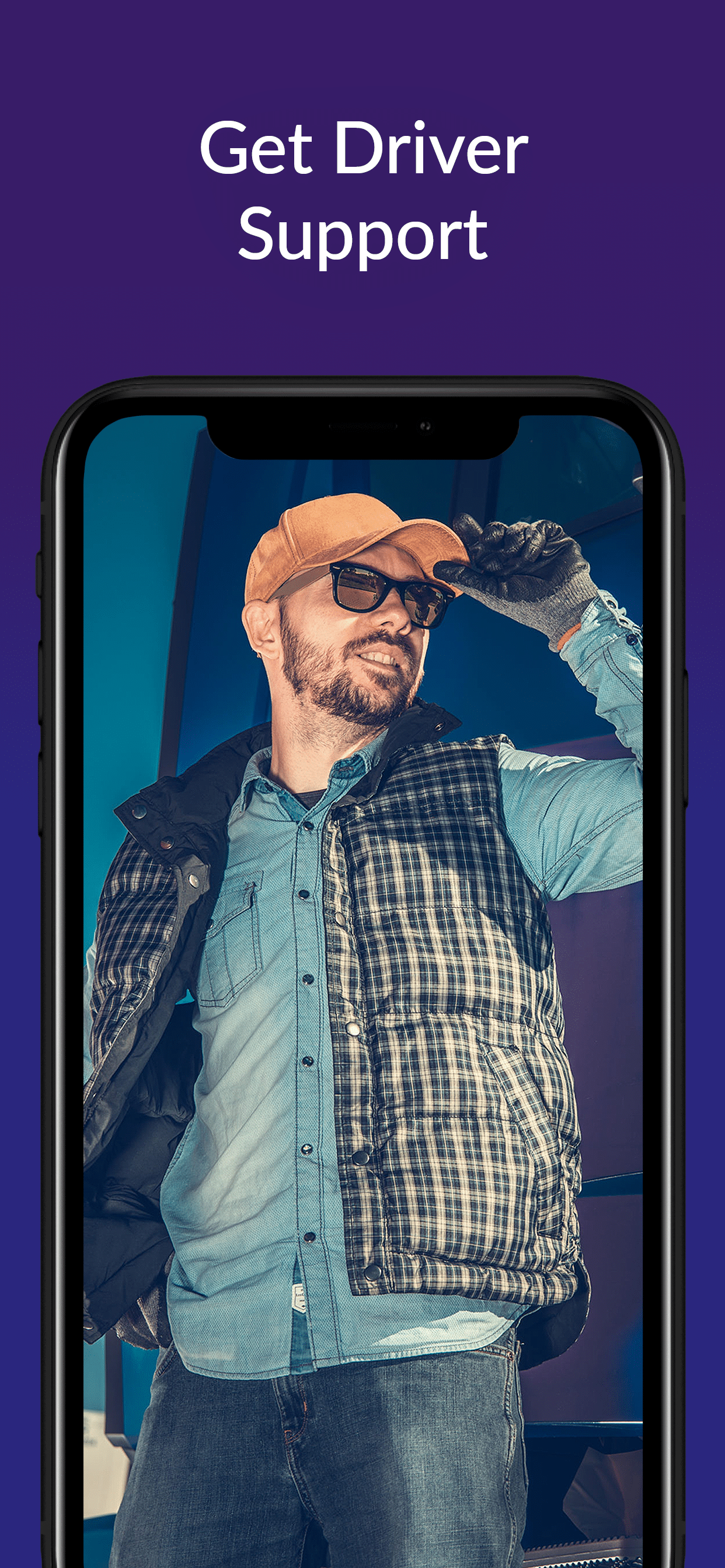 Truck driver on a mobile phone