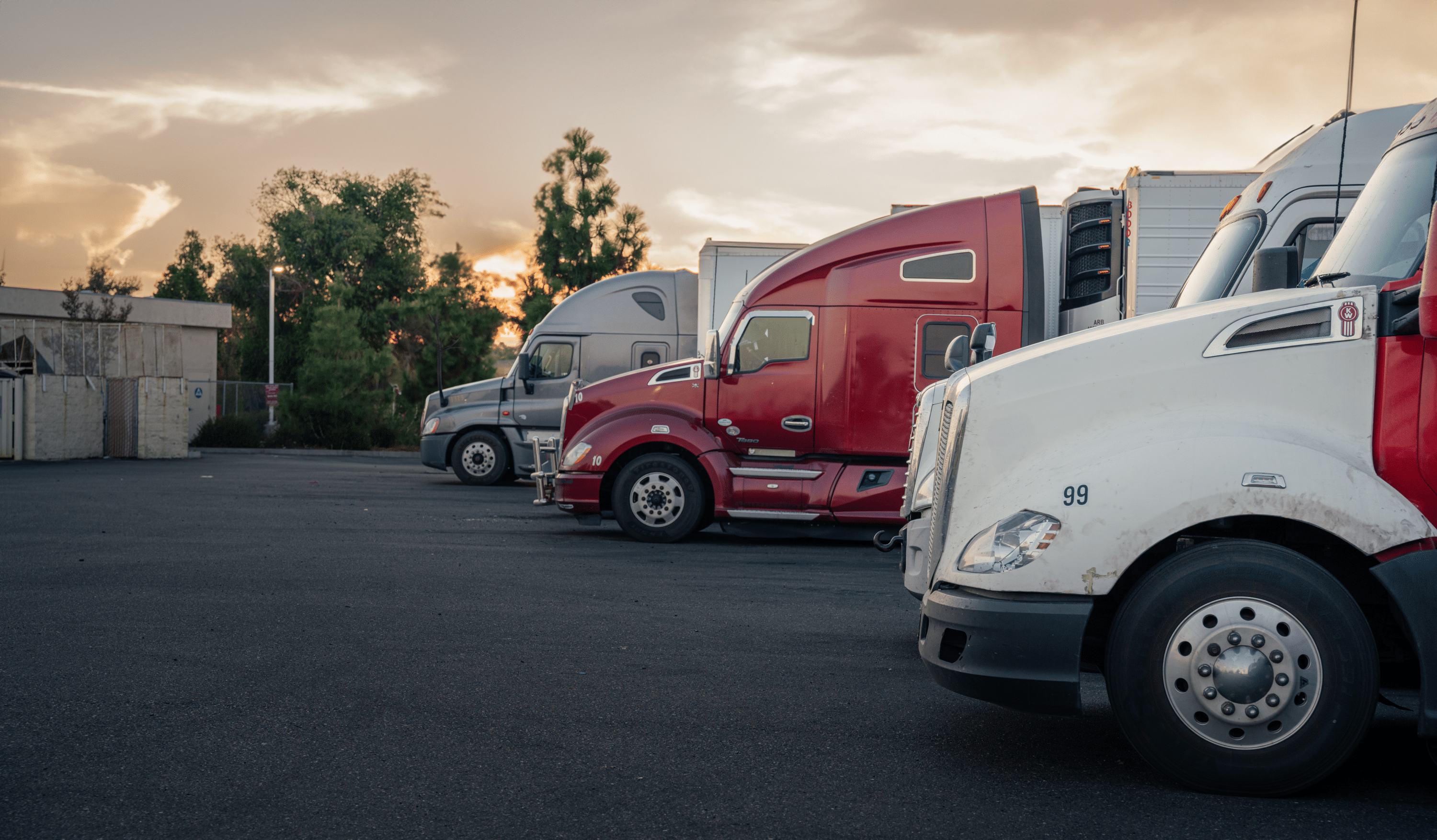 trucks on the parking lot