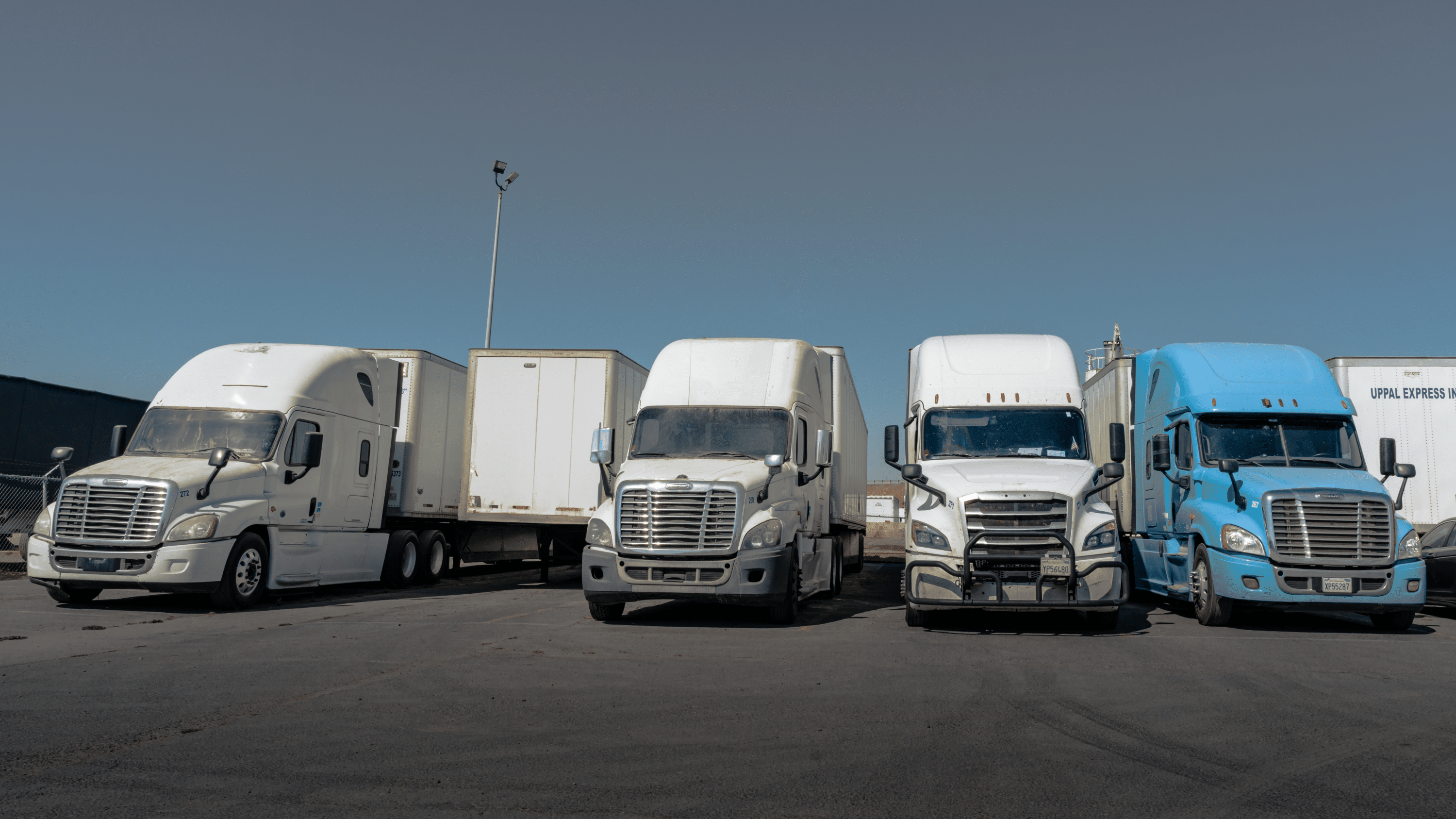 trucks on the parking lot
