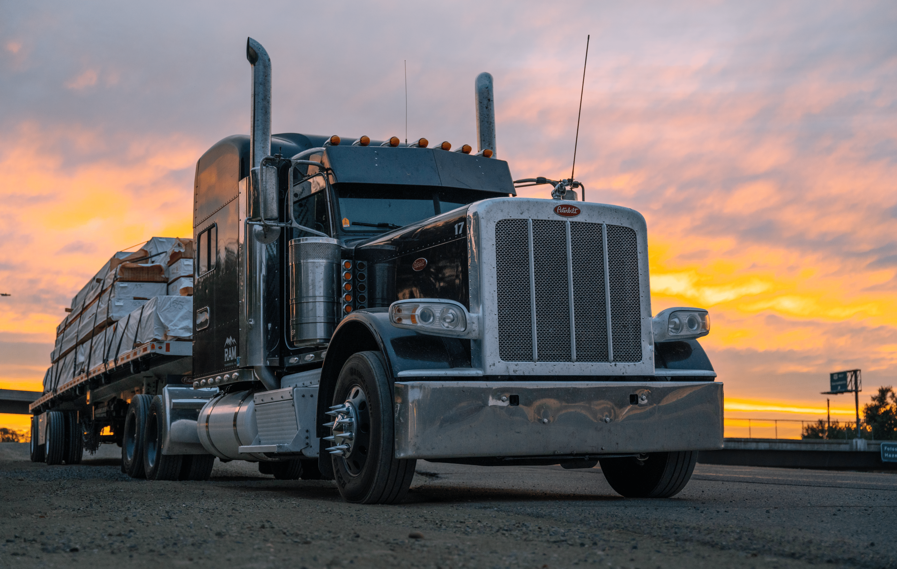 red truck transporting cargo