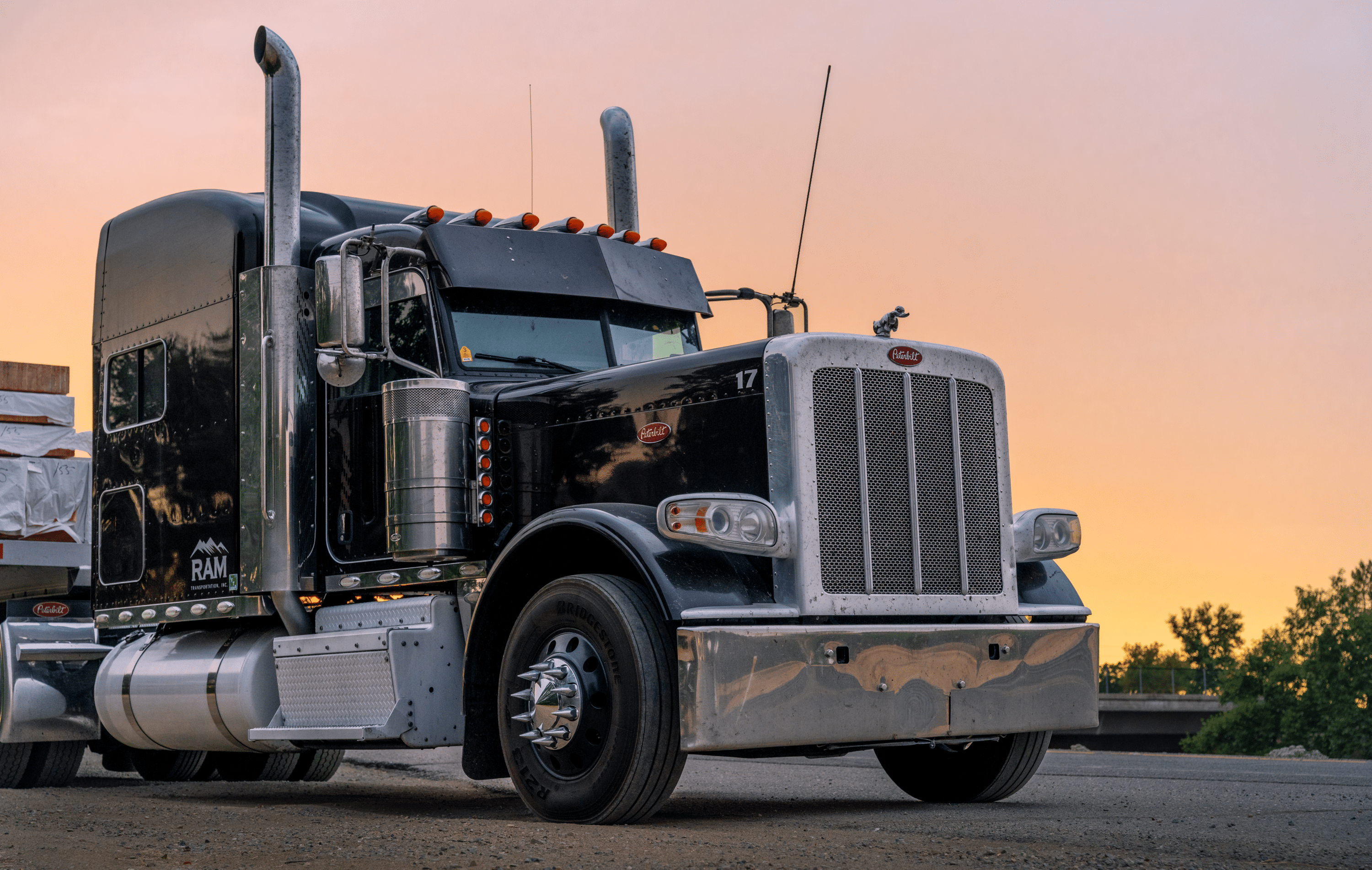 burgundy bonnet truck