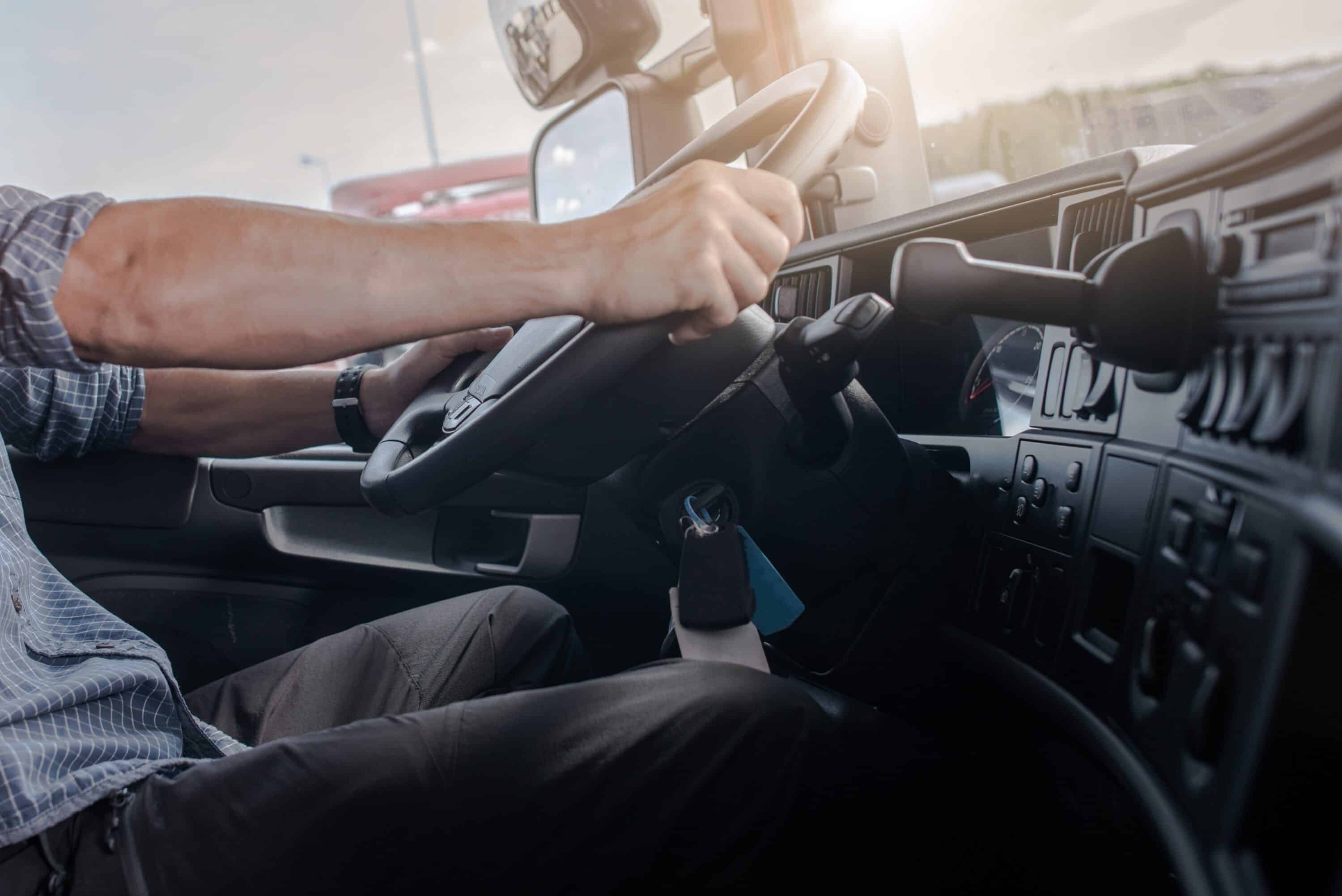 trucker behind the wheel