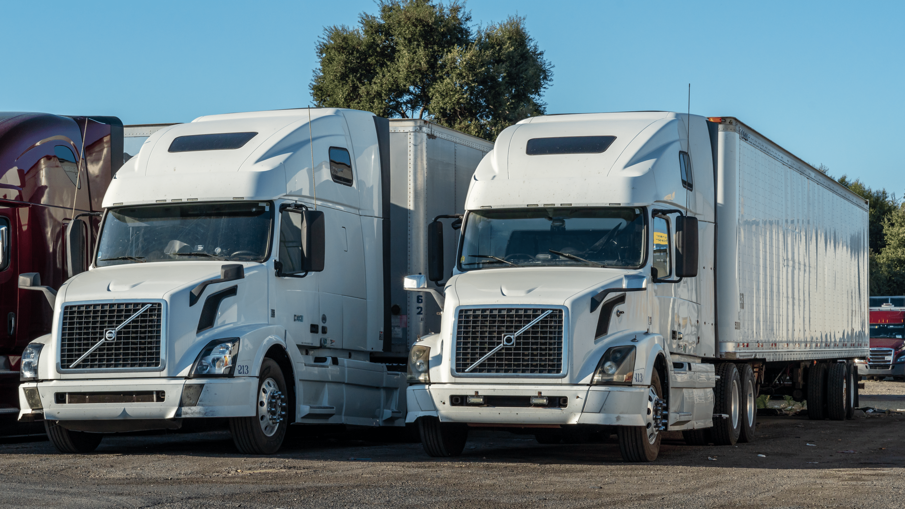 trucks standing close to each other