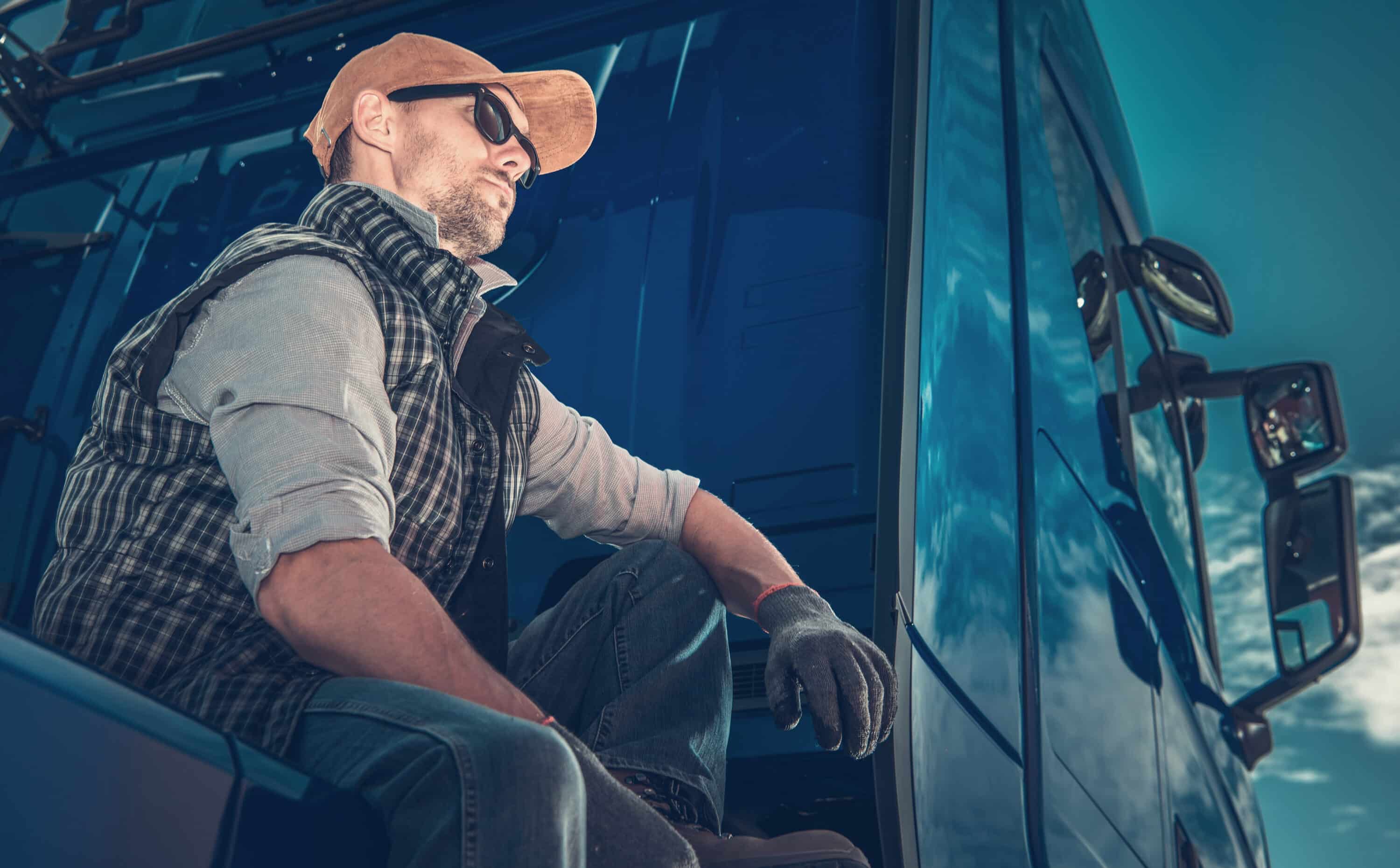 trucker sitting on the truck