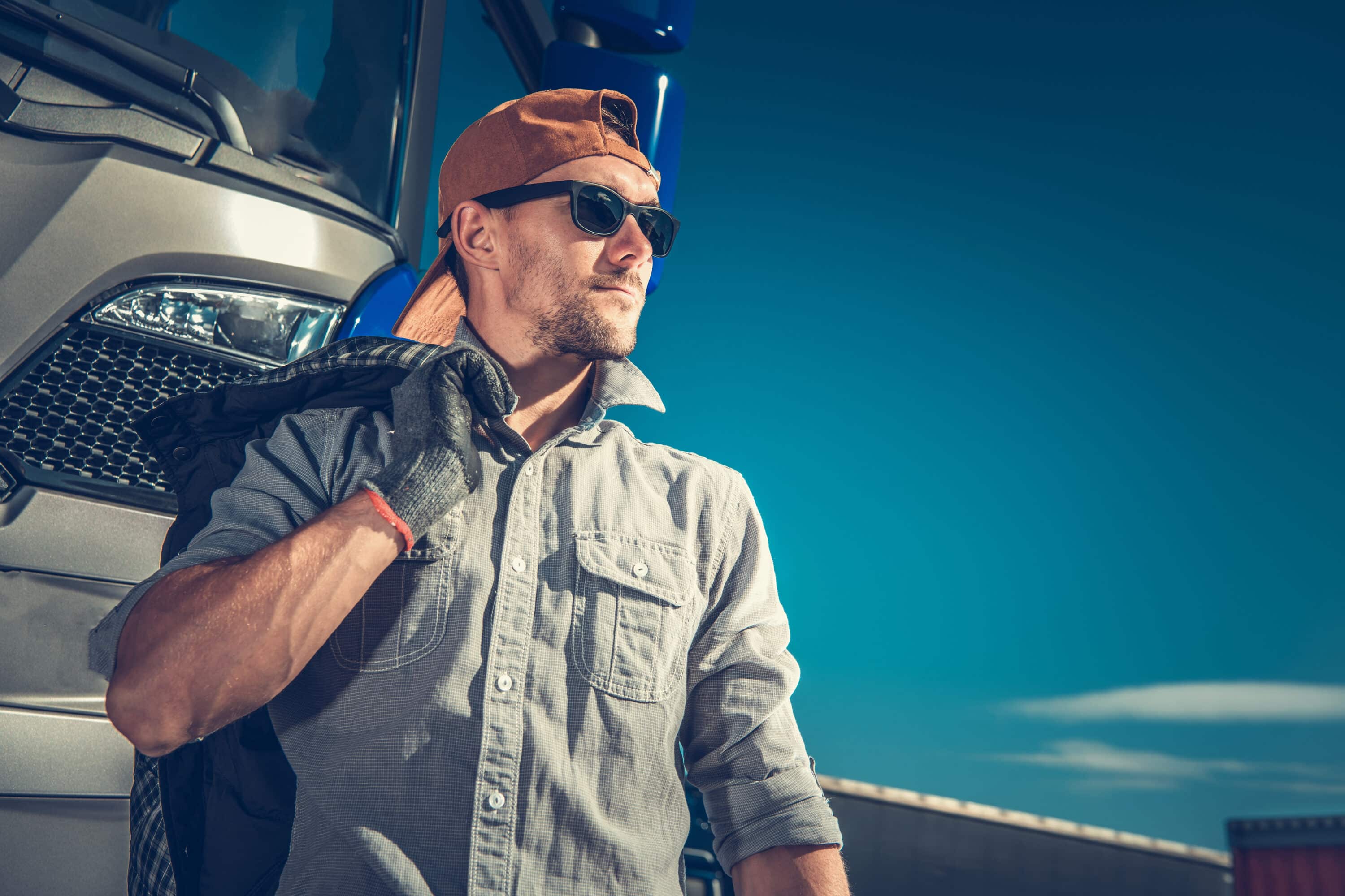 Trucker near a truck