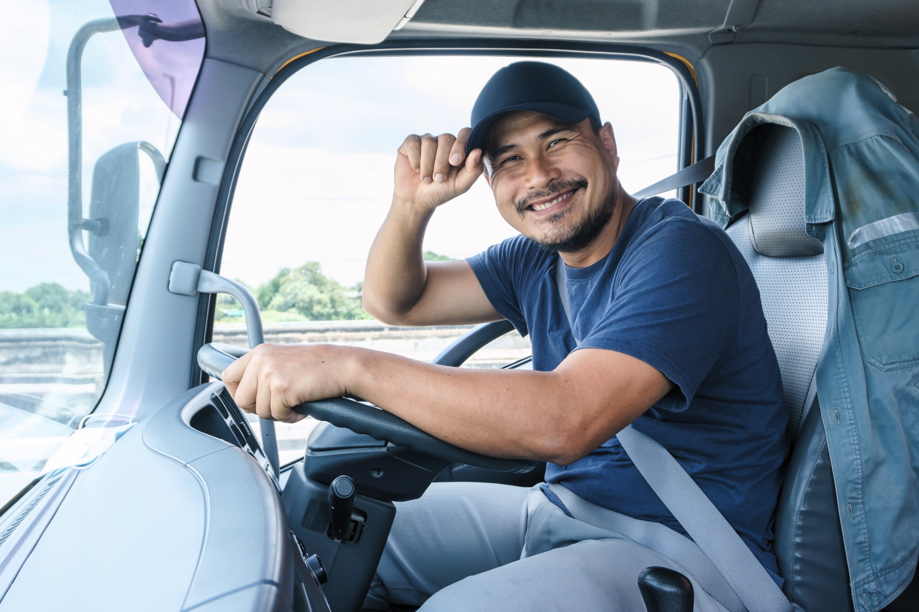 Trucker in the cabin