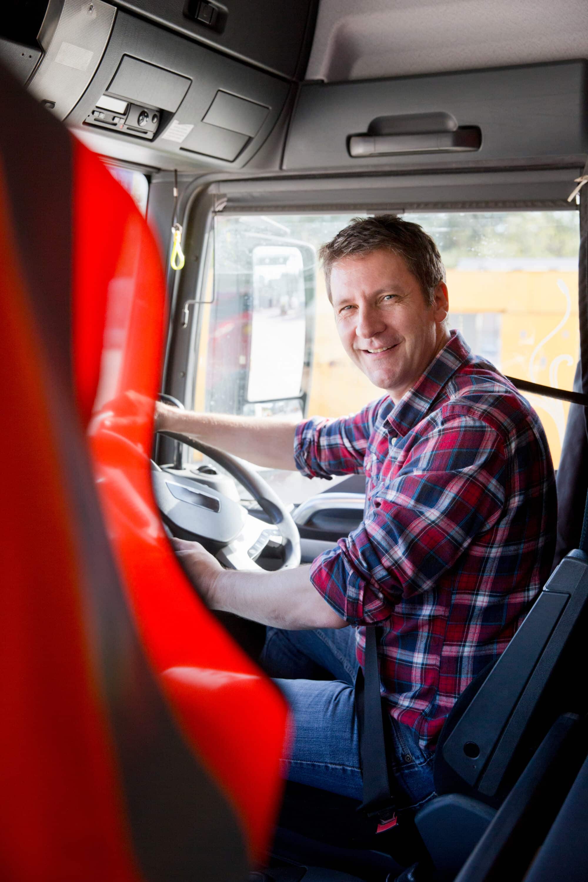 trucker behind the wheel