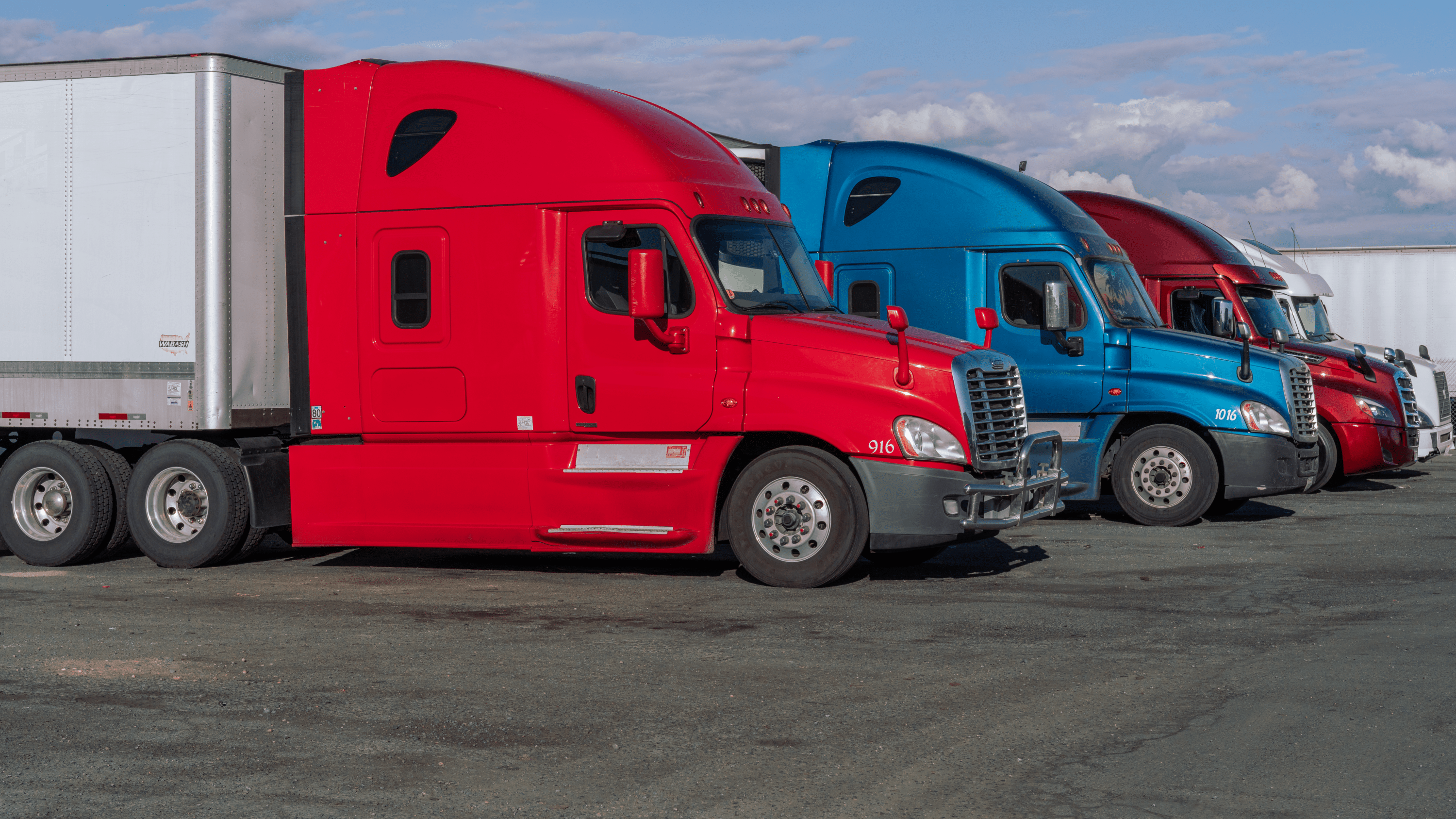 trucks on the parking lot
