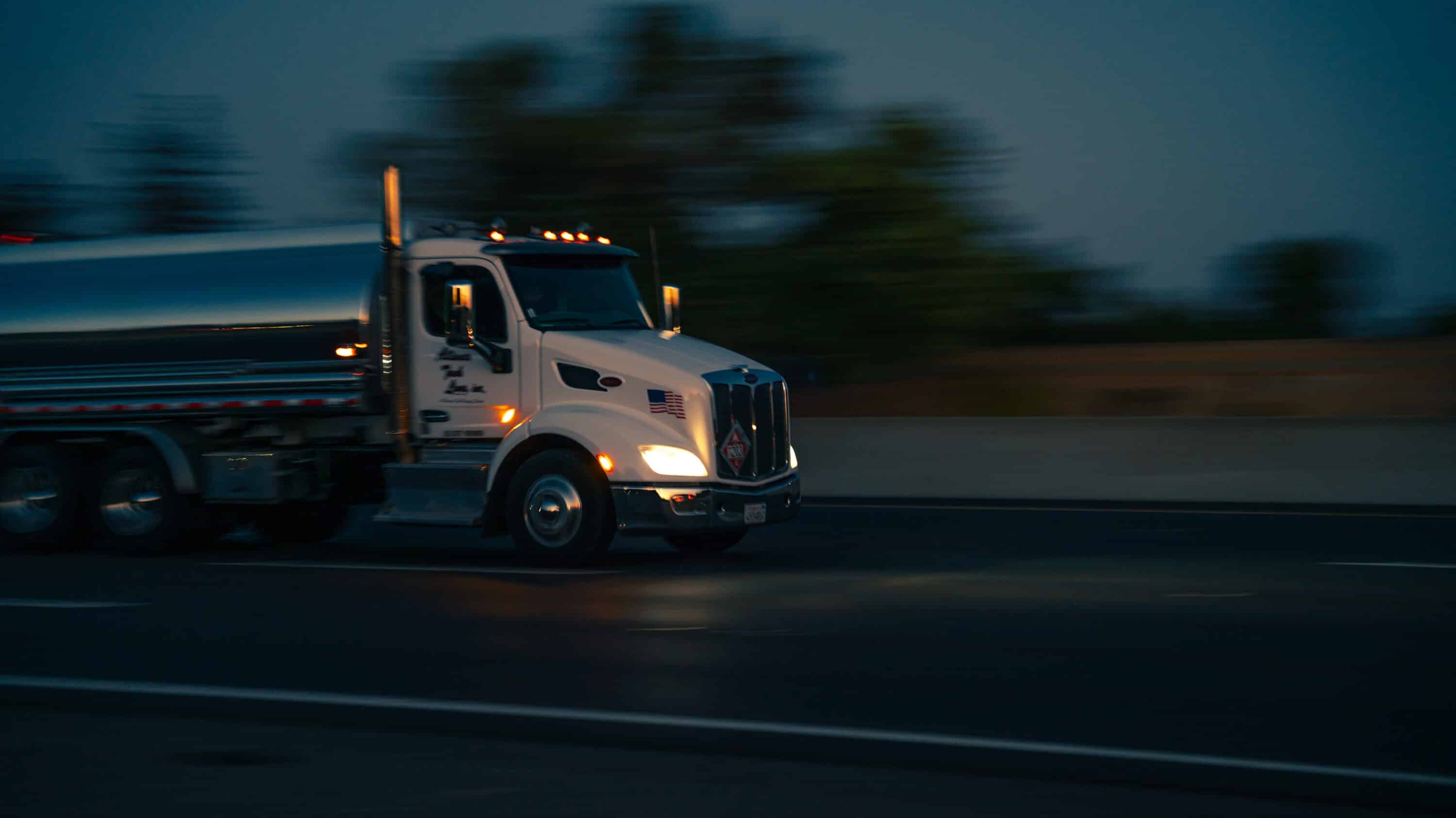 truck on the night road