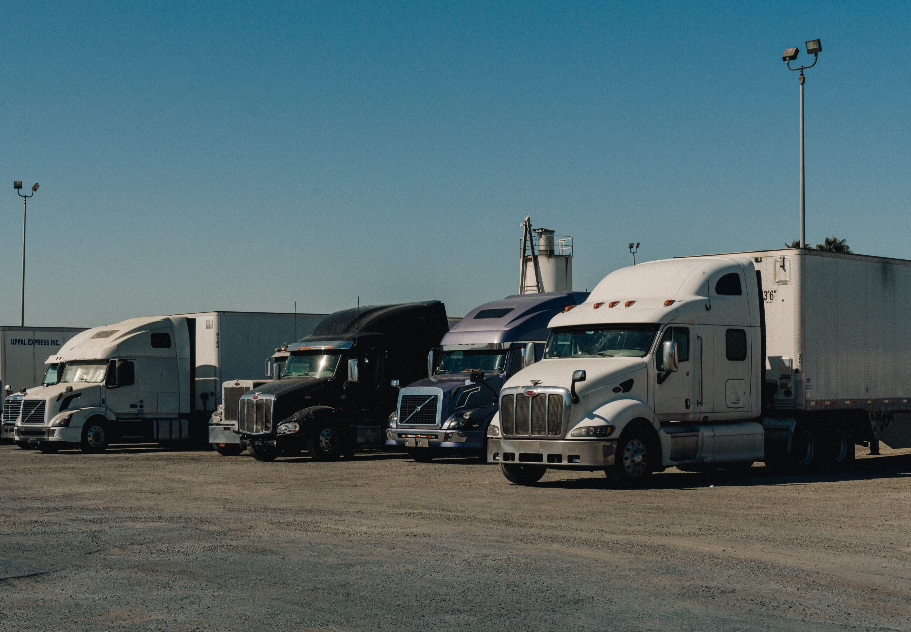 fleet of trucks on the parking lot