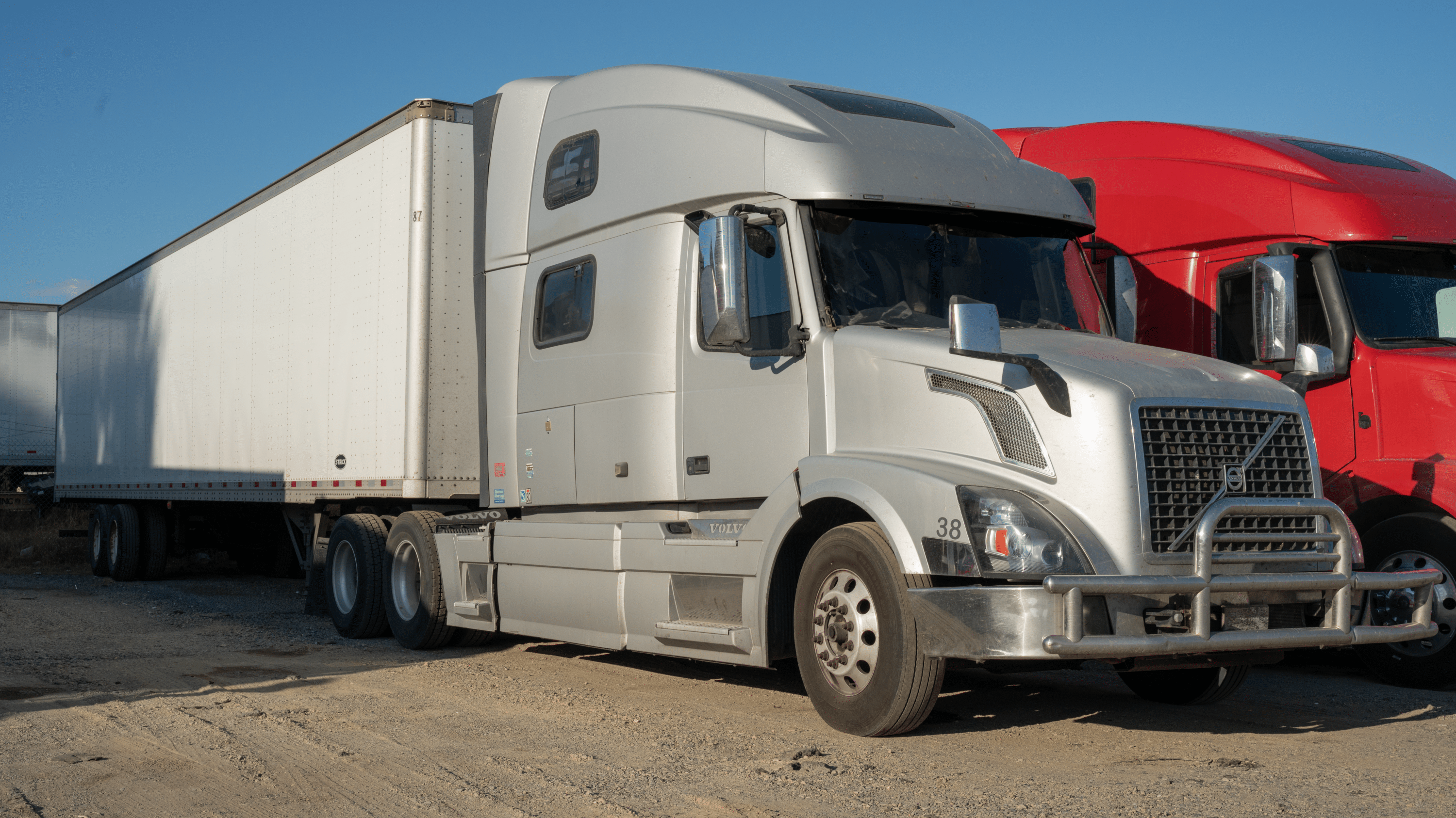 Semi truck on the parking lot