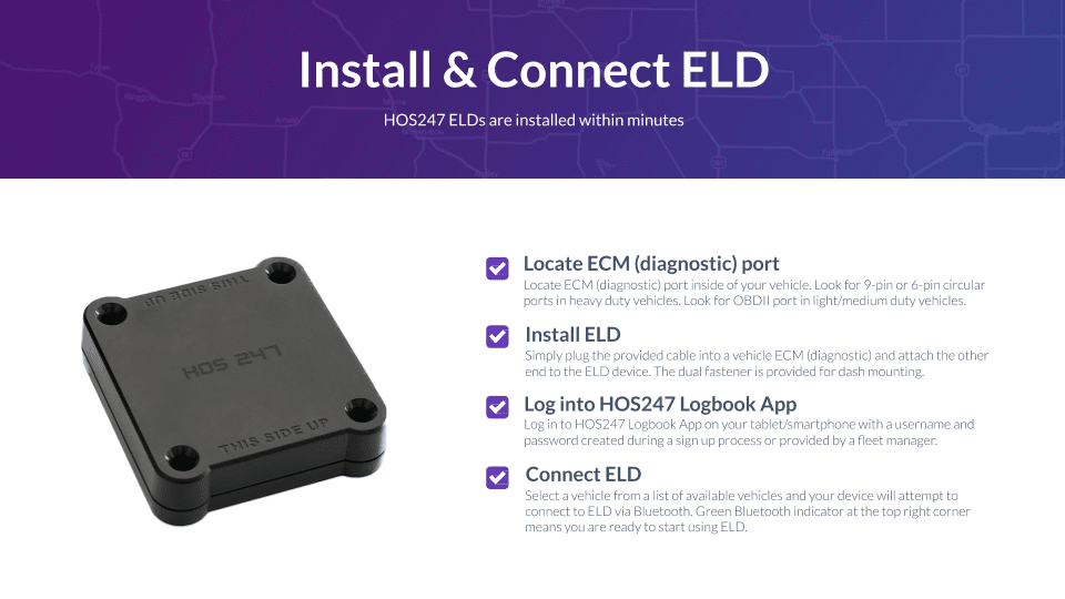 HOS247 Install & Connect ELD instructions