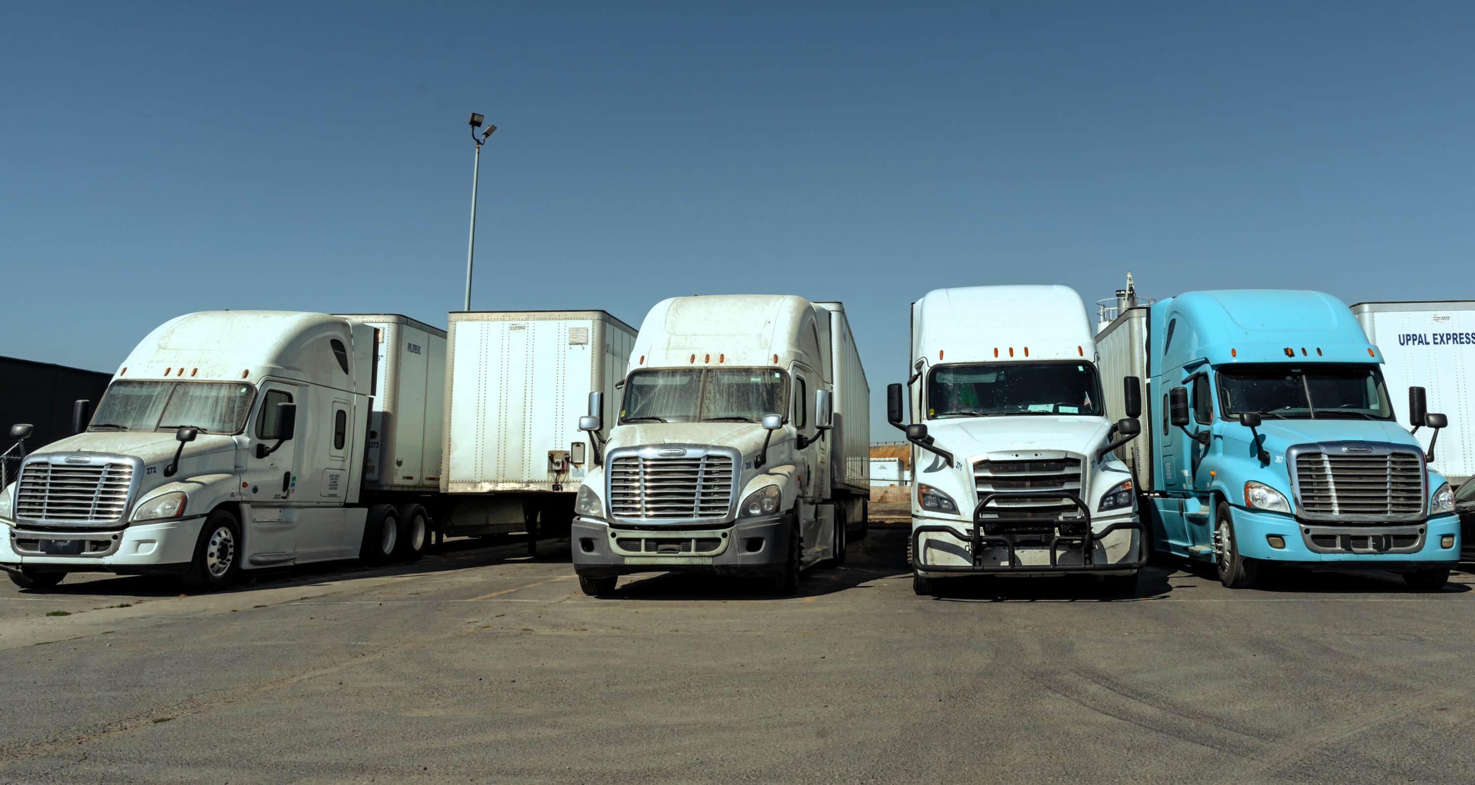 fleet of truck on the parking