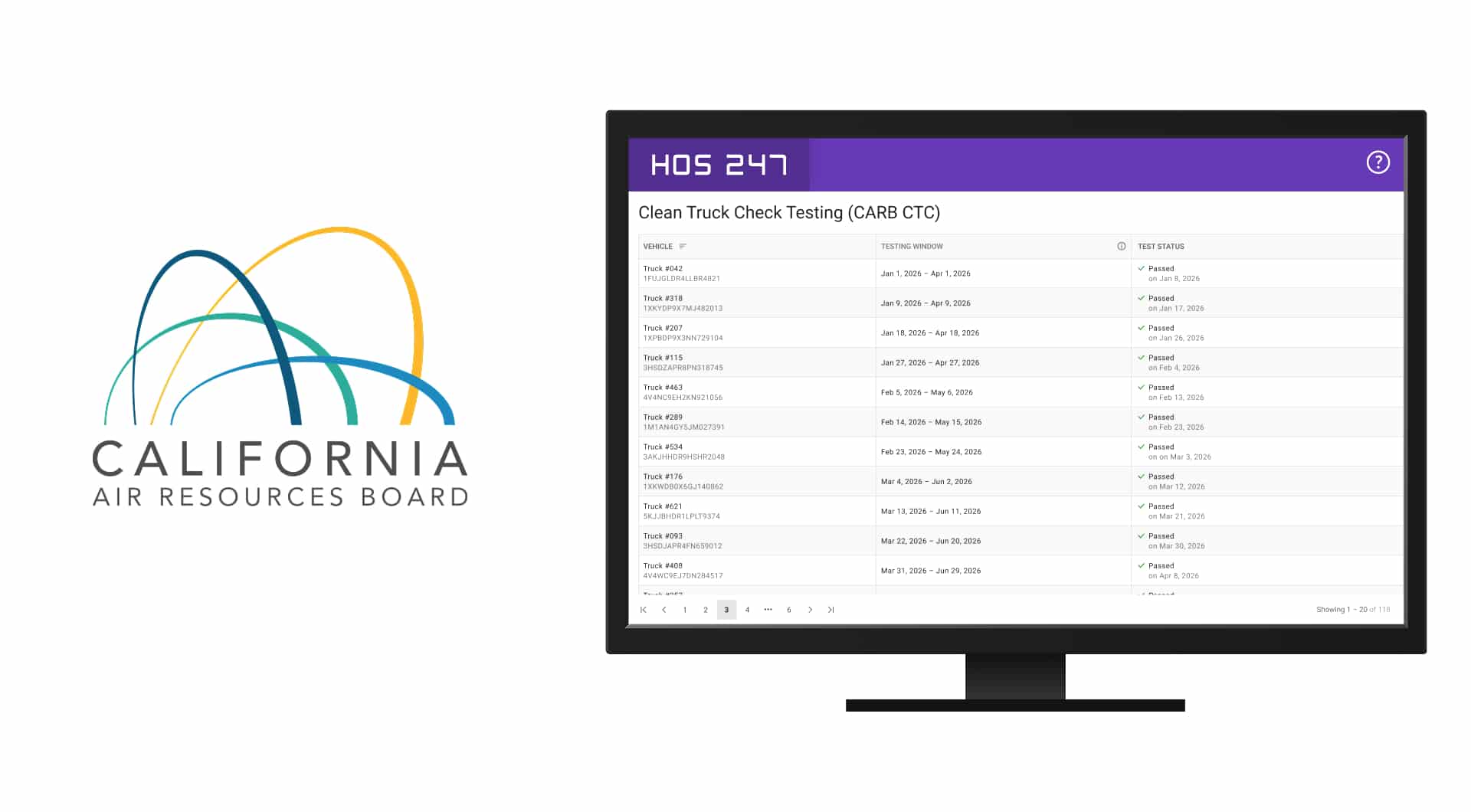 HOS247 Clean Truck Check management software