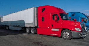 Big rig with clean truck check certificate